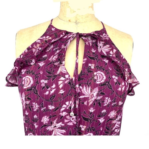 WHITE HOUSE BLACK MKT STUNNING PURPLE MAXI DRESS HI LOW DETAIL ELEGANT FEMININE - Picture 5 of 8